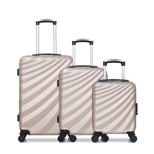 WAVE PARIS - Lot de 3 - Valise Weekend, valise cabine et valise cabine XXS DANUBE
