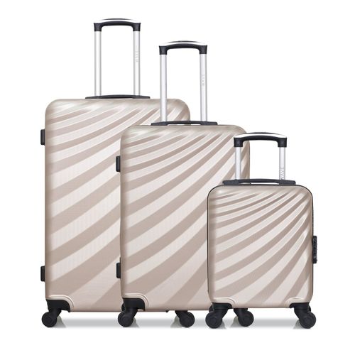 WAVE PARIS - Lot de 3 - Valise Grand format, valise weekend et valise cabine XXS DANUBE