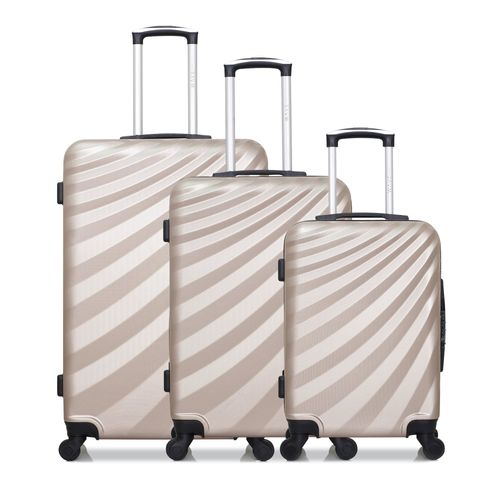 WAVE PARIS - Lot de 3 - Valise grand format, valise weekend et valise cabine DANUBE