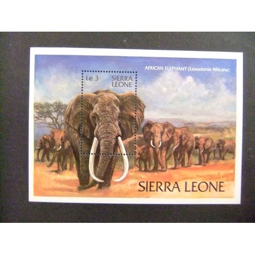51 Sierra Leone 1983 / Faune Mammifères Éléphant / Yvert Bloc 15 Mnh