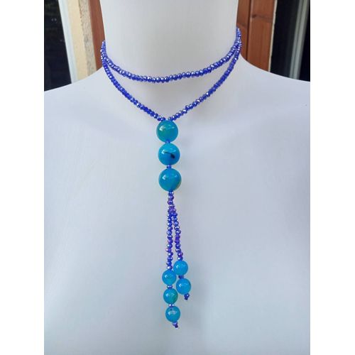 Collier Agate Et Cristal