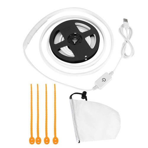 Bande Lumineuse Led Usb Flexible Et Portable De 2 M, Impermeable, Ideale Pour Le Camping Et La Randonnee (Blanc Chaud)