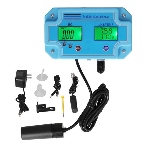 Testeur de temperature PH/eC DC 6 V, moniteur hydroponique portable LCD haute precision, testeur multifonctionnel, prise US 110 V