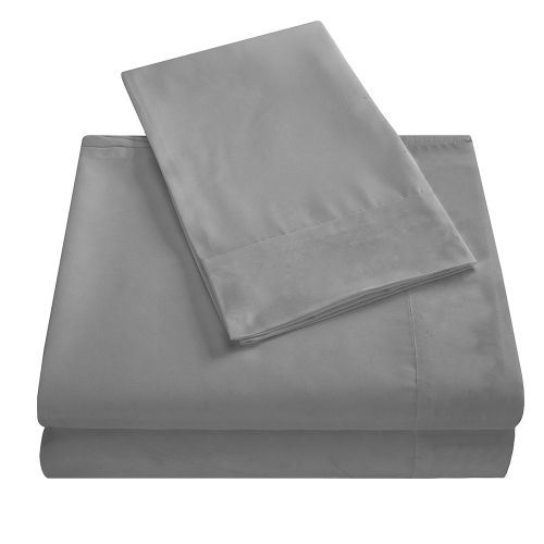 Connor Parure De Lit Douce Avec Couvre-Lit Et Poche Profonde, Ensemble De Literie De Haute Qualite, Gris Fonce, Taille Complete, 4 Pieces