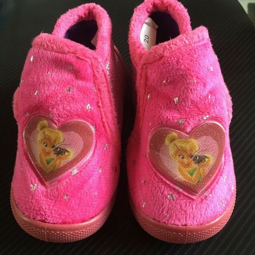 Chaussons Fée Clochette Disney Bébé Fille Rose Pailleté Pointure 20 Quasi Neufs Idée Cadeau