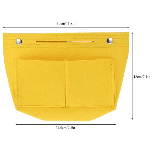 CONNOR Sac a main en feutre, organiseur de sac a main, sac multi-poches pour telephone, cosmetiques, sac a main (jaune)