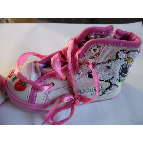 Jolies Baskets Montantes Roses Lumineuses " Snoopy " Pointure 21