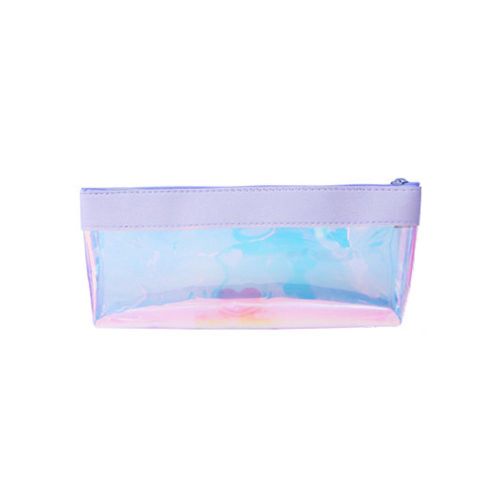 Connor Trousse A Crayons Tendance Et Impermeable, Motif Triangle A Paillettes Transparentes Et Colorees, Bleu Clair