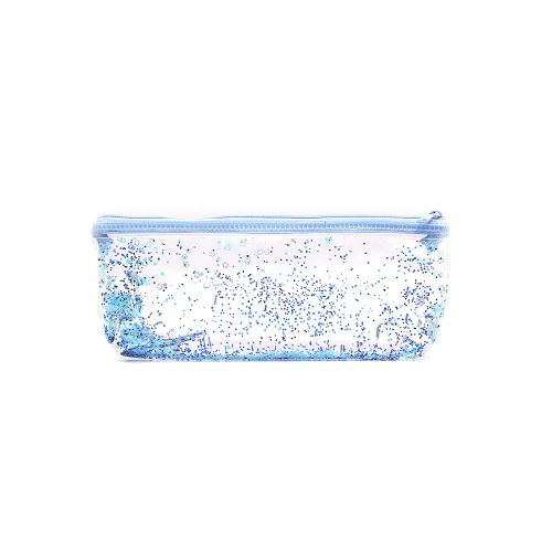 Connor Trousse A Crayons Elegante, Legere Et Portable, Grande Capacite, Avec Fermeture Eclair, Bleu Et Or