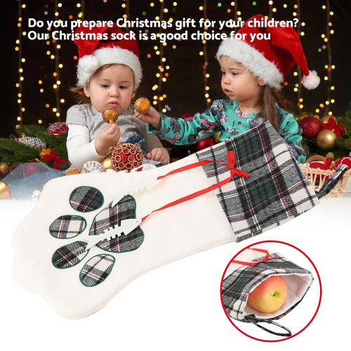 Connor Chaussette De Noel Avec Pattes De Chien Et Chat, Sac De Bonbons, Decoration D'arbre De Noel (Vert)