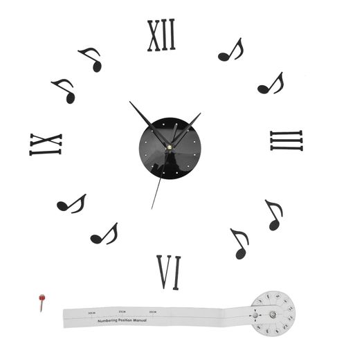 CONNOR Horloge murale sans cadre, effet 3D, autocollante, etanche, simple, pour bureau, chambre a coucher, maison