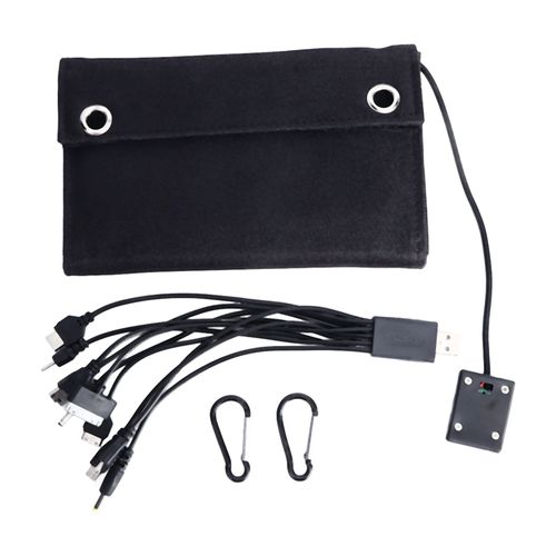 Connor Chargeur Solaire Pliable En 5 Parties, Puissance De Sortie Elevee, Usb 1 A 10, Pour Recharger Les Telephones Portables En Exterieur.