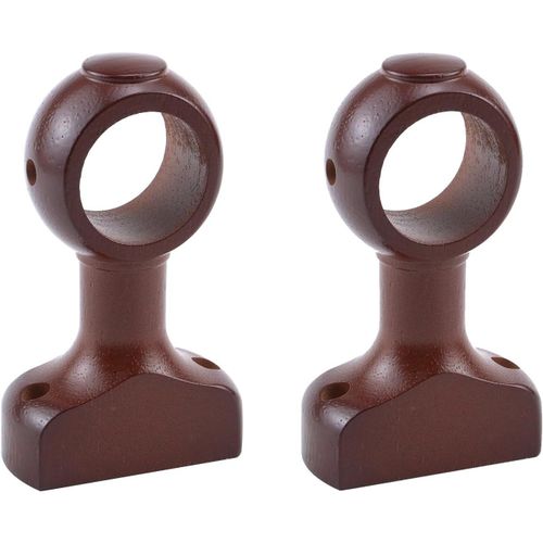 Ytseazn-Lot De 2 Supports De Tringle À Rideaux En Bois¿Supports Pour Tringle De 3,8cm(Marron)