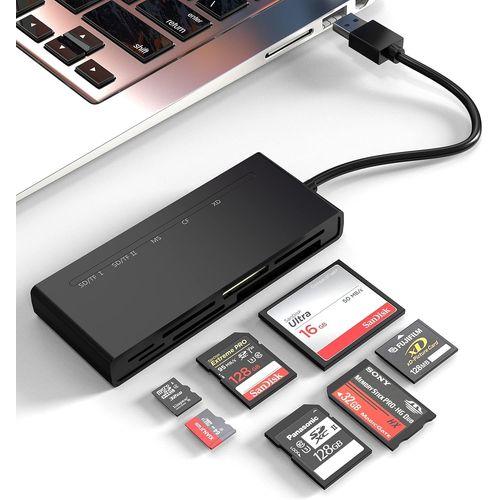 ytseazn-Lecteur De Cartes Multi Sd Usb3.0,Sd/Tf/Cf/Ms/Xd 5Gbps High Speed Memory Card Reader Pour Sdxc Sdhc Tf Micro Sd Cf Ms Mmc Card,Sony Memory Stick Pro Duo Adapter Read 5 Cards Simultaneously
