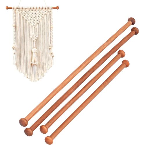 Ytseazn-Tringle De Placard Ronde En Bois,4 Pièces 9/12 Pouces Tringle De Placard En Bois Tringle À Épingle En Bois Tringle De Suspension Pour Tringle À Vêtements De Placard