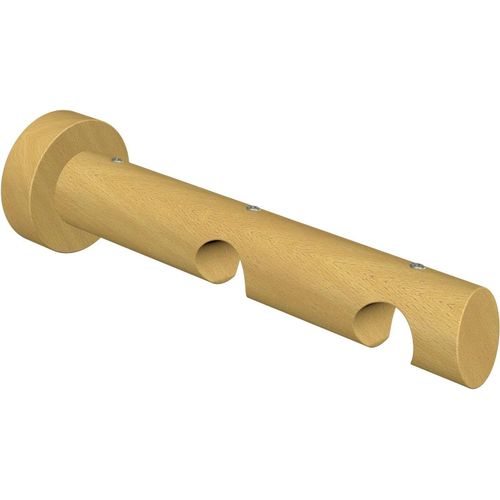 Ytseazn-Flair Deco 11022008¿0030 Support Pour Tringle De Course 20 Mm De Diamètre Interne,Hêtre Vernis En,Distance Du Mur 2 Voies En Bois Env. 9/15cm