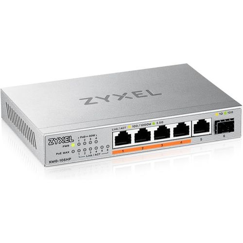 ytseazn-5-Port Poe 2.5G Multi-Gig Unmanaged Switch @ 70W Avec 4XPoe++(60W)|1X10G Sfp+|Desktop Ou Wall Mount [Xmg-105Hp]