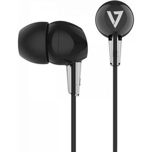 V7 Écouteurs intra-auriculaires stéréo 3.5mm Filaire écouteurs Noir
