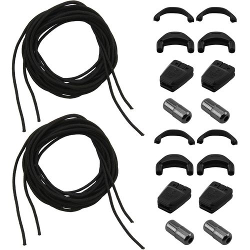 Ytseazn-2 Paires Kit De Lacet De Rechange Pour Salomon Chaussures,Lacets Sans N?Uds Pour S-Alomon Speedcross Chaussures De Ski,Système Quicklace Pour Hommes,Femmes Et Enfants,140cm(Noir