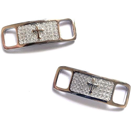 Ytseazn-Bijoux Hip Hop Boucle De Lacet,2pcs Cz Bling Diamond Af1 Accessoire De Chaussure Stylisé Pour Les Amateurs De Chaussures Snkrs