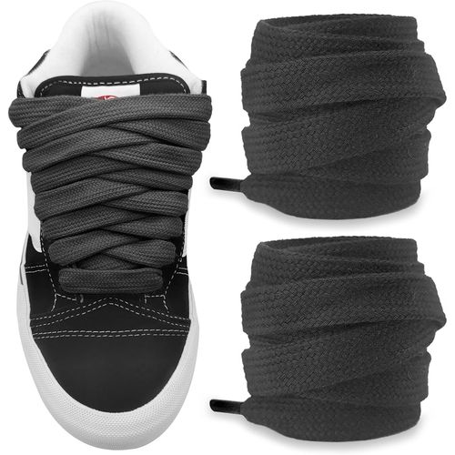 Ytseazn-Lacet Plats Chaussures Pour Vans Knu Skool,15mm Large Lacet En Coton De Rechange Pour Chaussures En Toile