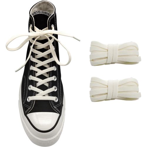 Ytseazn-Lacets Élastiques Larges 8mm Pour Converse Haut,Lacets Stretch Plats Extensibles Pour Vans Rechange