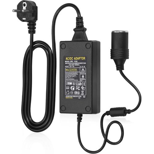 Yemaesre 60W 5A Ac À Dc Adaptateur Converter,230V À 12V Adaptateur Allume Cigare Secteur Pour Voiture,Chargeur Secteur Transformateur Convertisseur Pour Gonfleur Pneu,Aspirateur,Glacière