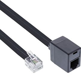 CLICKSELL-Câble D'Extension Téléphonique Rj11, Rallonge De Câble Téléphonique, Câble Modulaire 6P4C, Câble Western Rj11, Câble Prolon Eur Téléphone Fax Modem Routeur Dsl Vdsl Rnis Internet, 6P4C,