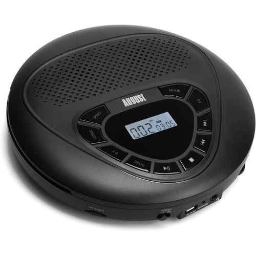 CLICKSELL-Lecteur Cd Et Mp3 Portable Avec Haut-Parleur Batterie Rechargeable - Se10 Baladeur Adulte Enfant Pour Maison Et Voiture, Pour Cours Et Leçon, Antichocs - Noir