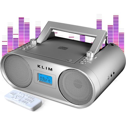 CLICKSELL-Boombox B4 Poste Radio Cd Portable + Radio Am/Fm, Cd, Bluetooth, Usb, Mp3 + Mode Filaire Et Sans Fil Avec Piles Rechargeables + Télécommande, Mode Veille Auto + Lecteur Cd Portable + Ar