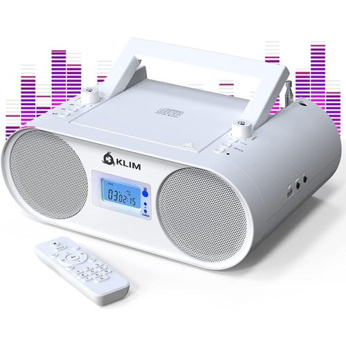 CLICKSELL-Boombox B4 Poste Radio Cd Portable + Radio Am/Fm, Cd, Bluetooth, Usb, Mp3 + Mode Filaire Et Sans Fil Avec Piles Rechargeables + Télécommande, Mode Veille Auto + Lecteur Cd Portable + Bl