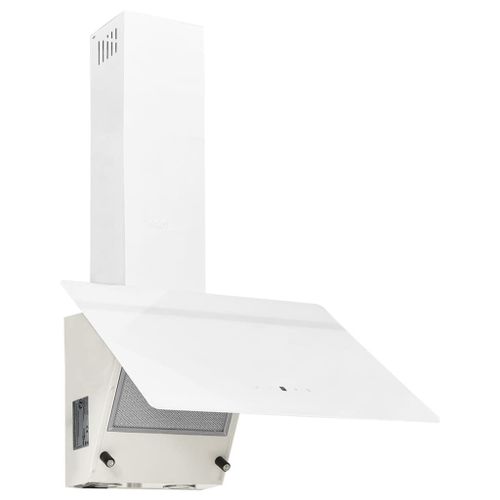 Hotte murale 60 cm acier et verre trempé blanc Helloshop26 02_0005862
