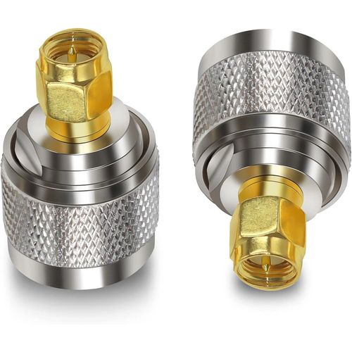 CLICKSELL-Connecteur Coaxial Sma Vers N Adaptateur Coaxial Mâle Vers N Mâle Pour Câble D'Extension D'Antenne Wi-Fi 2 Pièces