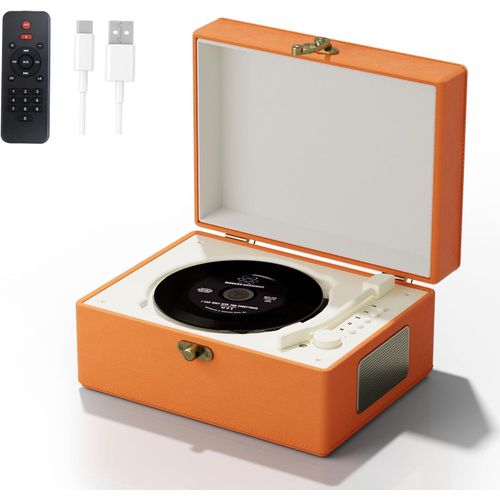 CLICKSELL-Lecteur Cd Portable Avec Télécommande, Batterie 3600 Mah, Orange