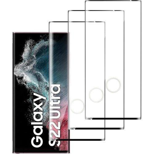 Clicksell-Lot De 3, Verre Trempé Pour Samsung Galaxy S22 Ultra,Film Protection Écran Efficace Contre Les Rayures,3d Incurvé Couverture,Dureté 9h Glass,Compatible Samsung Galaxy S22 Ultra