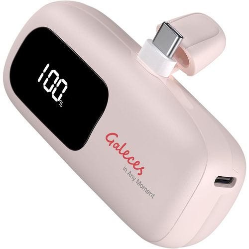 Clicksell-5000 Mah Mini Power Bank Portable Charger,20 W Pd 18 W Qc Quickcharge Usb C Led Display Battery Pack,Compatible Avec Iphones16/15 Series,And More Usb-C Phone(Pink)