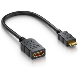 CLICKSELL-Adaptateur Mini Hdmi Cable Portsaver Mini Hdmi Mâle Vers Hdmi Femelle Contacts Plaqués Or Audio Video Transmission 4K Uhd 2160P Full Hd 1080P