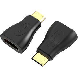 CLICKSELL-2 Pièces Adaptateur Mini Hdmi 4K Hdmi, Mini Hdmi Vers Hdmi (Plaqué Or, Fullhd), Adaptateur Mini Hdmi, Adaptateur Hdmi Mini Hdmi, Adaptateur Mini Hdmi Vers Hdmi, Adaptateur Hdmi Mini Hdmi