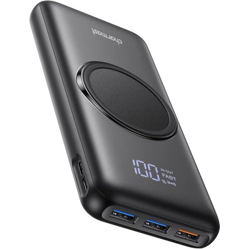 Clicksell-Batterie Externe Sans Fil, 22,5 W, 20 000 Mah, Chargement Inductif, Usb C In&out Avec Écran Led, Compatible Avec Iphone 16 15 14 13 12 Pro Max Samsung Huawei