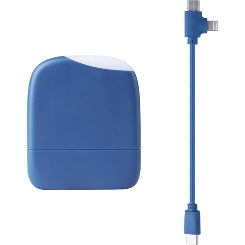 Clicksell-Ice-Powerbank-Batterie Externe 5000 Mah Avec Lumière Tactile Intégrée Adaptée À Tous Les Smartphone Iphone,Samsung,Huawei,Xiaomi,Lg,Tablette En Plastique Recyclé Certifié Grs-Bleu