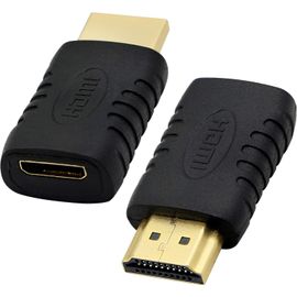 CLICKSELL-Lot De 2 Adaptateurs Mini Hdmi Femelle Vers Hdmi Mâle-Mini Hdmi De Type C Vers Hdmi De Type A-Pour Appareil Photo, Carte Graphique, Tablette, Etc