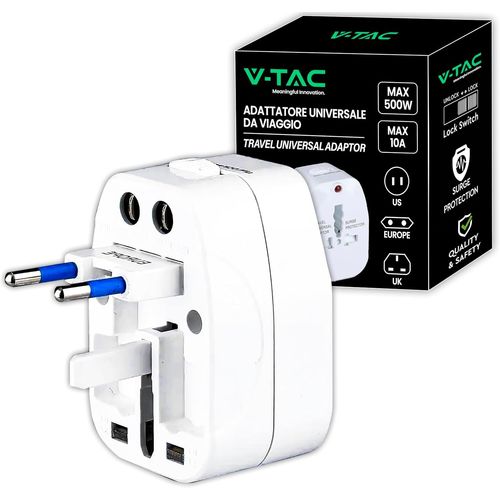 CLICKSELL-Adaptateur Universel De Voyage Avec Prise Usa, Europa, Uk, Aus-Prise De Courant Internationale De Voyage Avec Protection De Surcharge Pour Appareils Électriques-Lock Switch