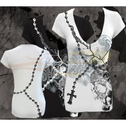 T-Shirt Femme -Goth- Blanc - L