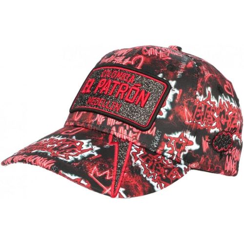 Casquette El Patron Rouge Noire Colombia Strass Collection Capsule - Mixte