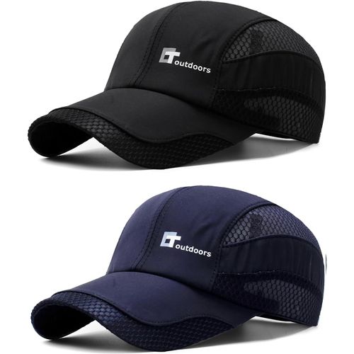 Pliable Casquette De Baseball Homme, 2 Paquets De Casquette De Baseball En Maille Respirante À Séchage Rapide Réglable, Confort Casquettes Soleil Chapeau De Sport Pour Activités De Loisirs