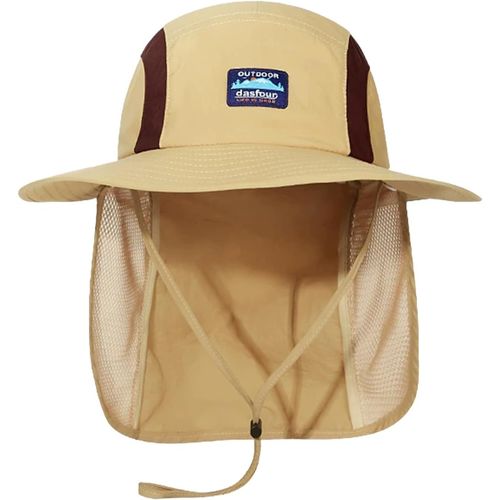 Chapeau D'été Pour Homme Et Femme, Large Bord Respirant, Bob De Randonnée, Imperméable, À Séchage Rapide, Casquette De Pêcheur Avec Rabat De Cou Amovible En Maille.
