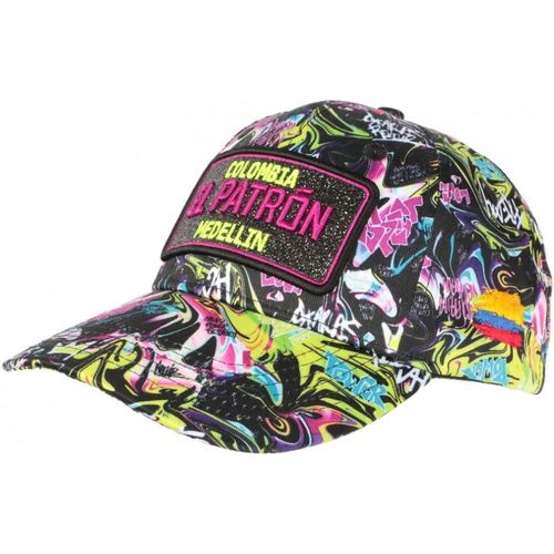 Casquette El Patron Noire Et Violette Strass Streetwear Colombia Medellin Baseball - Mixte