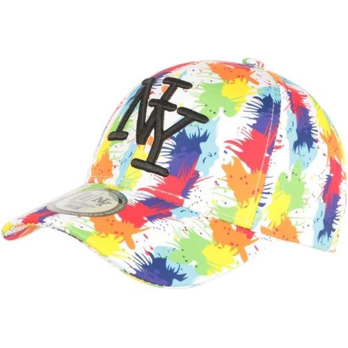 Casquette Ny Blanche Et Rouge Patchwork Original Pop Art Baseball Arlyq - Mixte