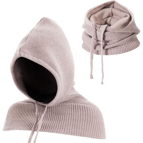 Cagoule 2 En 1 Avec Écharpe À Capuche, Balaclava Tricoté Coupe-Vent, Écharpe Pull-Over Douce D'hiver, Bonnet Et Écharpe En Une Pièce, Protège-Cou Pour Hommes Et Femmes