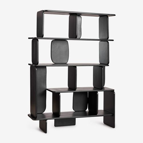 Étagère En Bois De Manguier Agathe Noir Uni